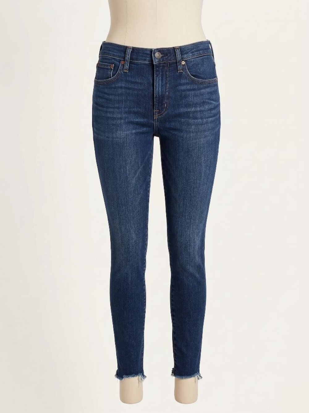 Madewell 10" High-Rise Skinny Jeans Size 28 Raw Hem Medium Wash